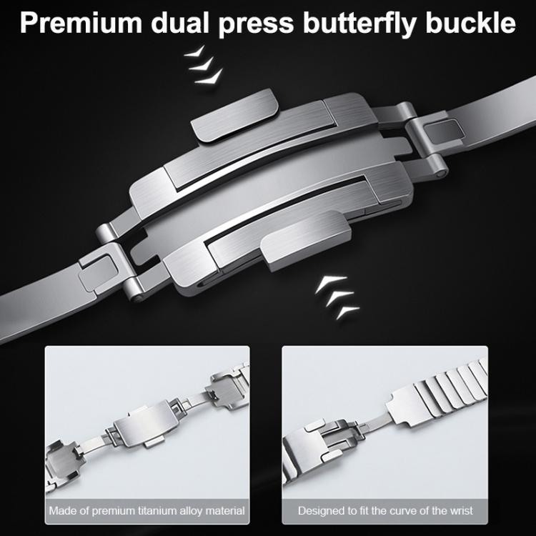 For Xiaomi Band 10 Pro / Redmi Watch 6 / 5 One Beads Dual-Press Butterfly Buckle Titanium Alloy Watch Band