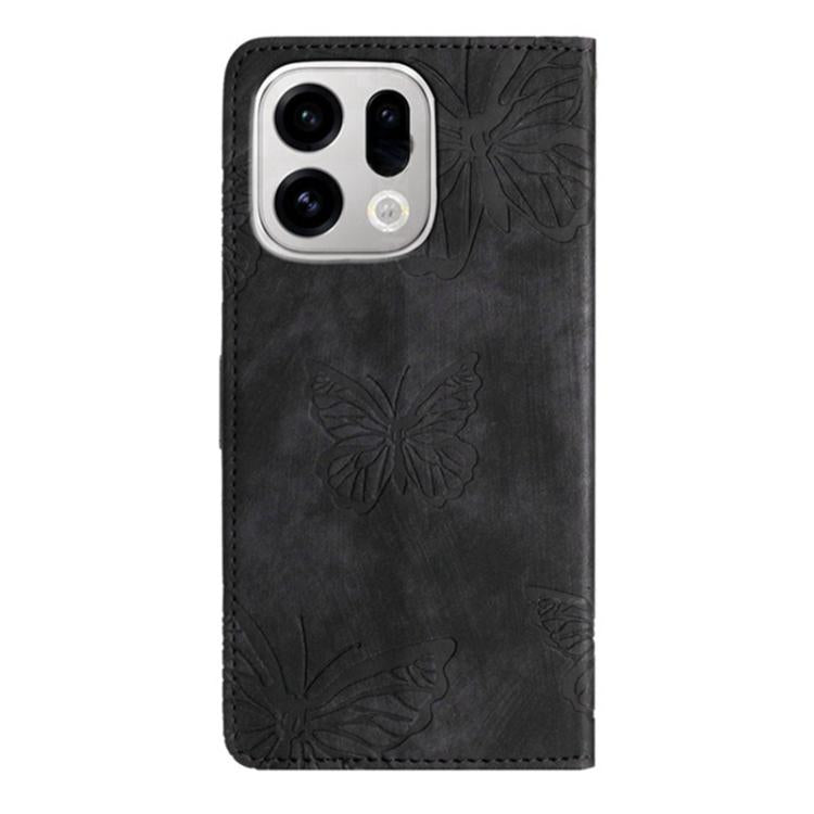 For OPPO Find X9 Pro Skin-feel Embossed Butterfly Leather Phone Case