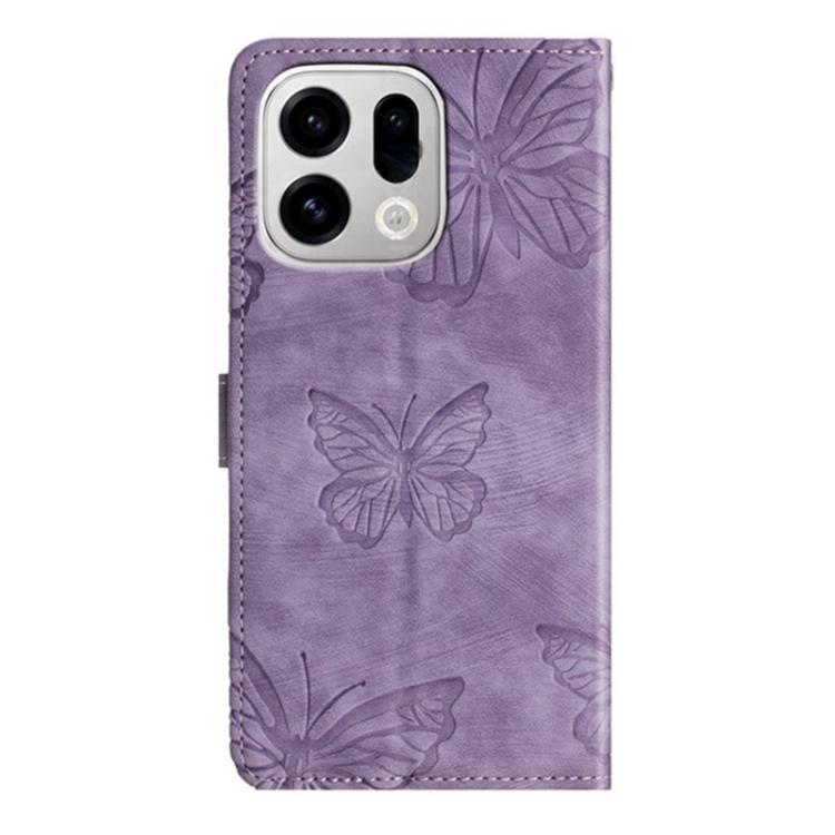 For OPPO Find X9 Pro Skin-feel Embossed Butterfly Leather Phone Case