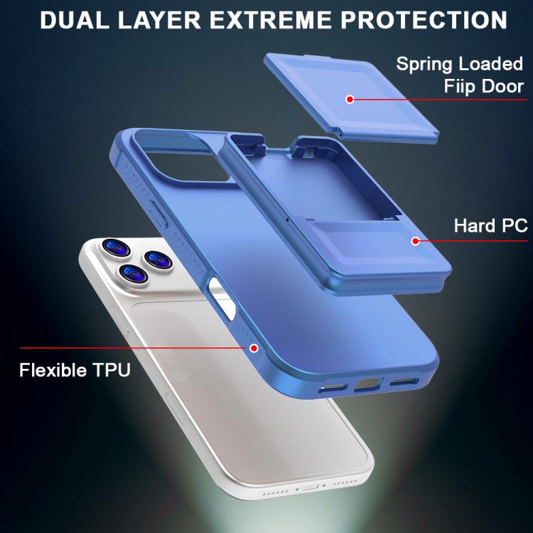 For iPhone 17 Pro Skin Feel TPU Hidden Mirror Card Bag Phone Case with Stand