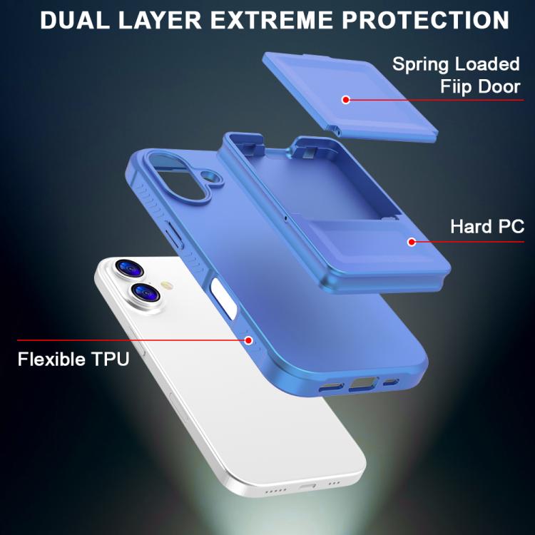 For iPhone 17 Skin Feel TPU Hidden Mirror Card Bag Phone Case with Stand