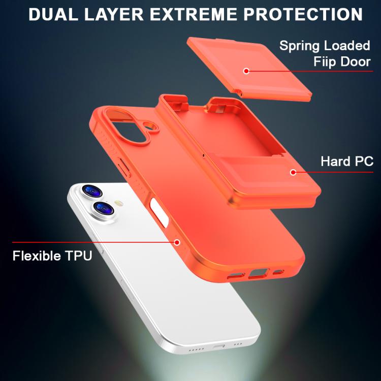 For iPhone 17 Skin Feel TPU Hidden Mirror Card Bag Phone Case with Stand