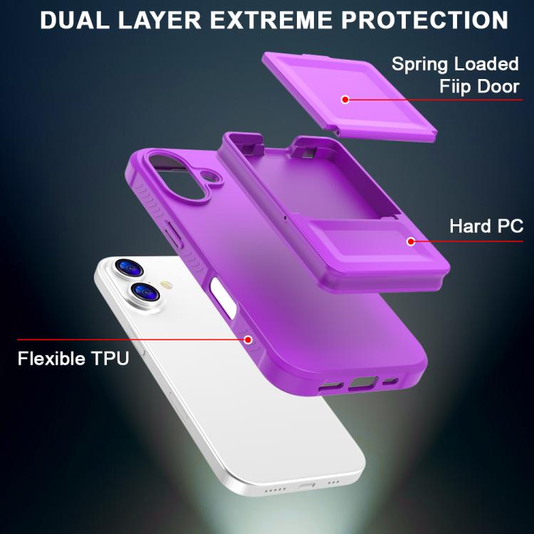 For iPhone 17 Skin Feel TPU Hidden Mirror Card Bag Phone Case with Stand