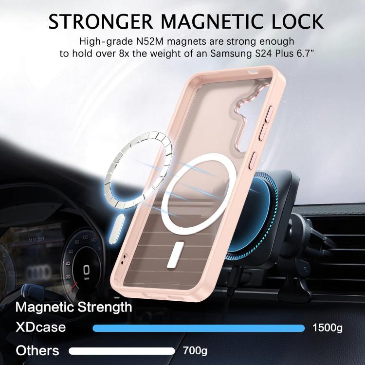 For Samsung Galaxy S25 5G XDcase Metal Lens Frame Skin Feel Magnetic Phone Case