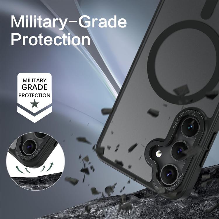 For Samsung Galaxy S25 5G XDcase Metal Lens Frame Skin Feel Magnetic Phone Case