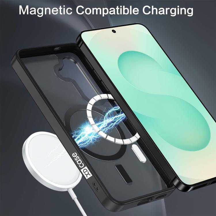 For Samsung Galaxy S25 5G XDcase Metal Lens Frame Skin Feel Magnetic Phone Case