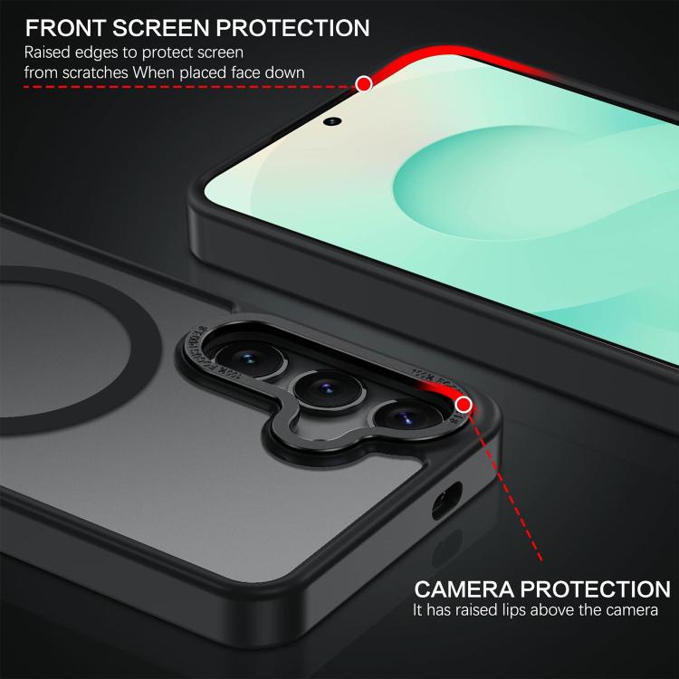 For Samsung Galaxy S25 5G XDcase Metal Lens Frame Skin Feel Magnetic Phone Case