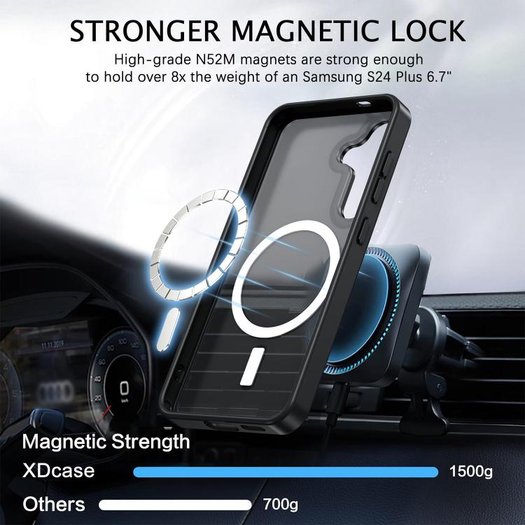 For Samsung Galaxy S25 5G XDcase Metal Lens Frame Skin Feel Magnetic Phone Case