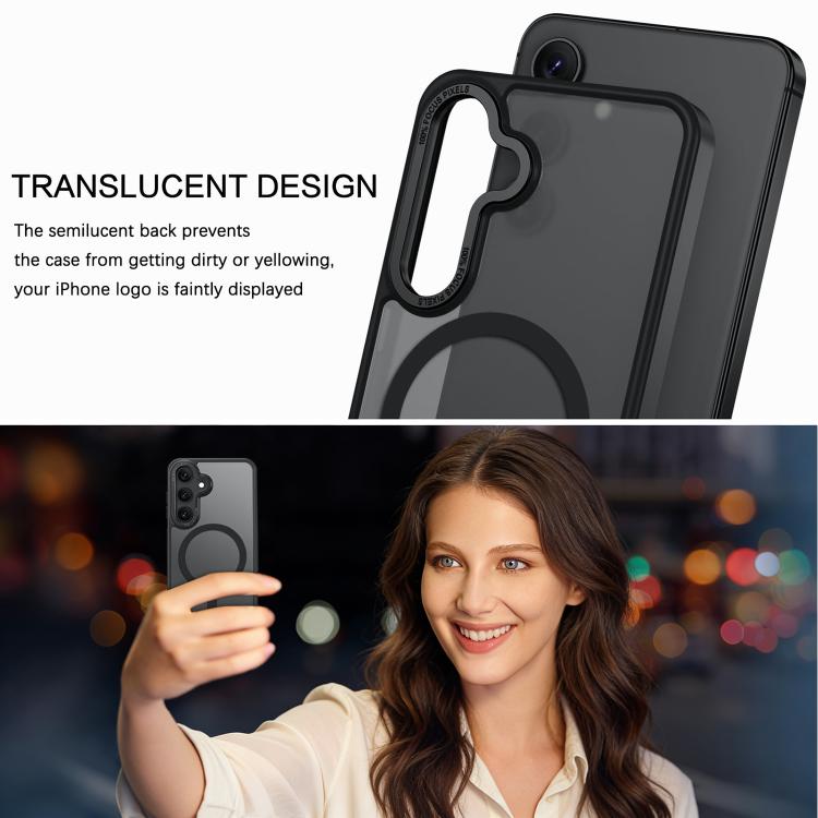 For Samsung Galaxy S25 5G XDcase Metal Lens Frame Skin Feel Magnetic Phone Case