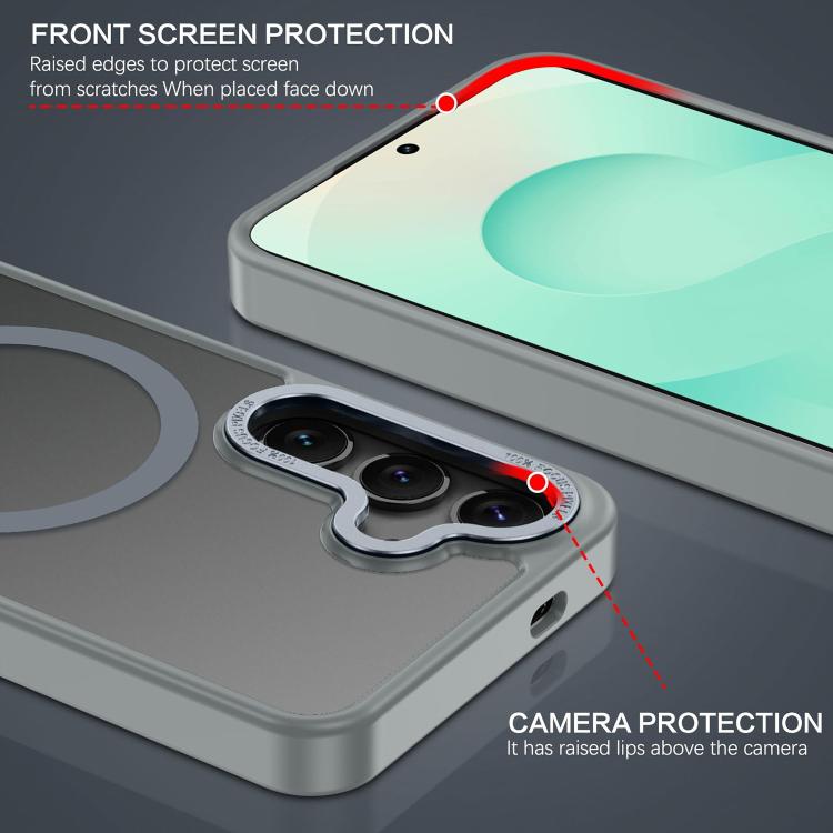 For Samsung Galaxy S25 5G XDcase Metal Lens Frame Skin Feel Magnetic Phone Case