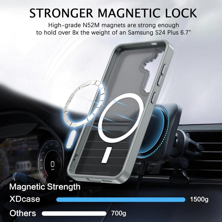 For Samsung Galaxy S25 5G XDcase Metal Lens Frame Skin Feel Magnetic Phone Case