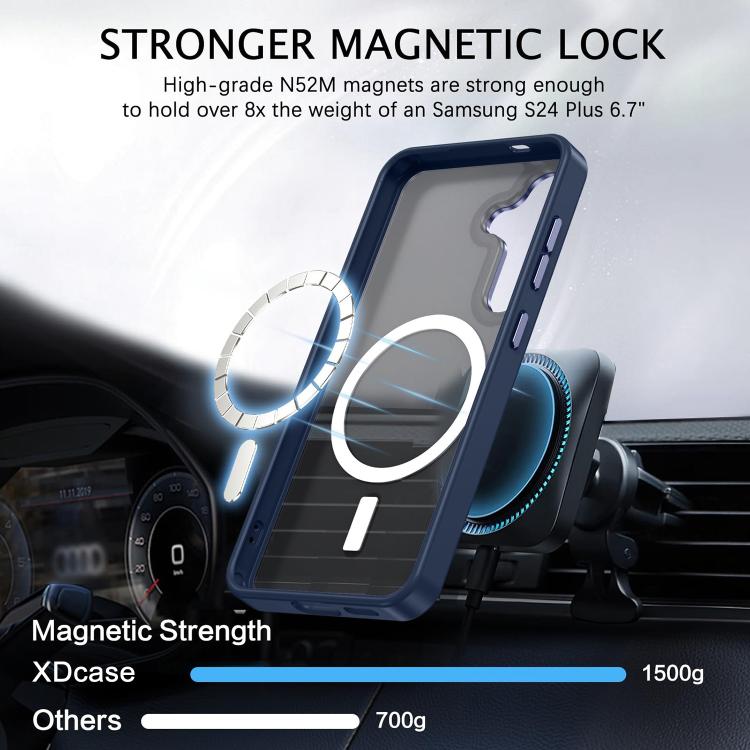 For Samsung Galaxy S25 5G XDcase Metal Lens Frame Skin Feel Magnetic Phone Case