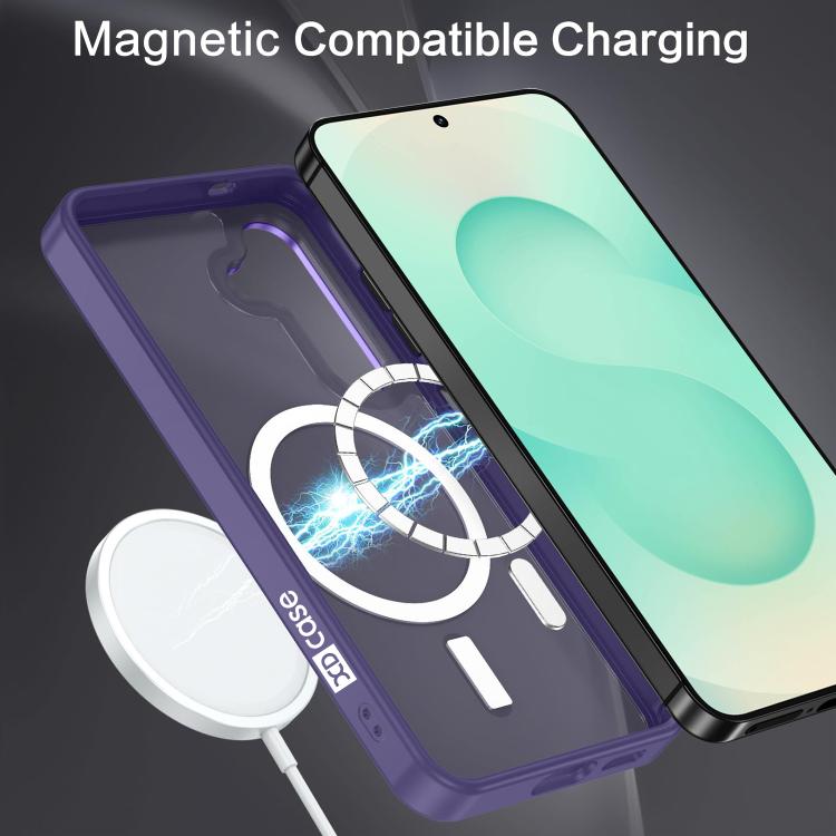For Samsung Galaxy S25 5G XDcase Metal Lens Frame Skin Feel Magnetic Phone Case