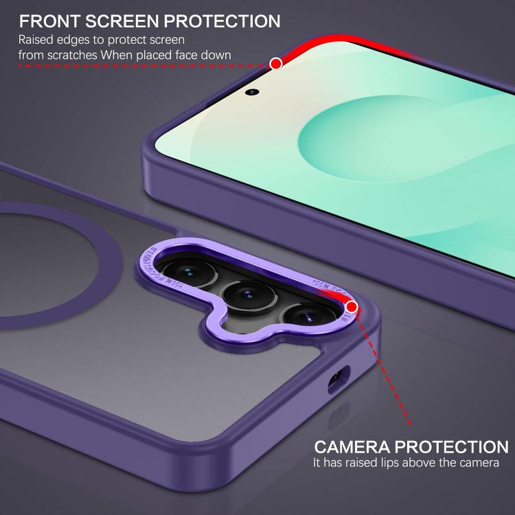 For Samsung Galaxy S25 5G XDcase Metal Lens Frame Skin Feel Magnetic Phone Case