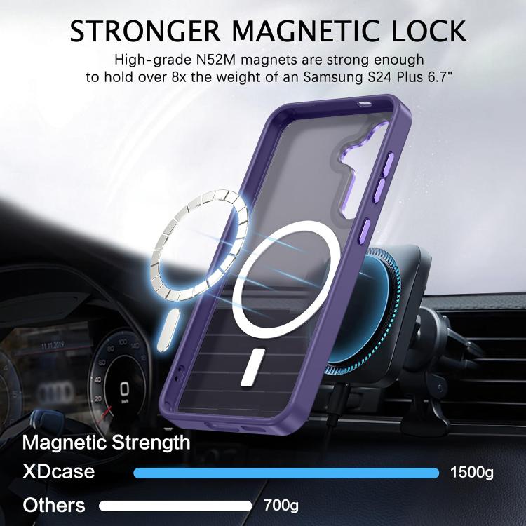 For Samsung Galaxy S25 5G XDcase Metal Lens Frame Skin Feel Magnetic Phone Case