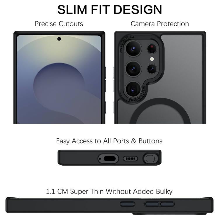 For Samsung Galaxy S25 Ultra 5G XDcase Metal Lens Frame Skin Feel Magnetic Phone Case