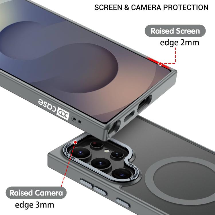 For Samsung Galaxy S25 Ultra 5G XDcase Metal Lens Frame Skin Feel Magnetic Phone Case