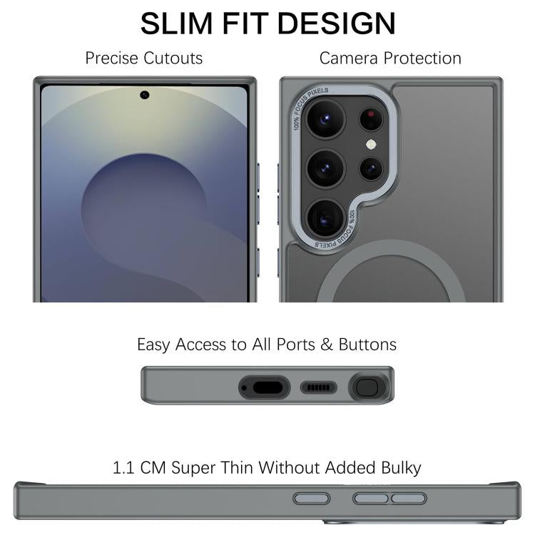 For Samsung Galaxy S25 Ultra 5G XDcase Metal Lens Frame Skin Feel Magnetic Phone Case
