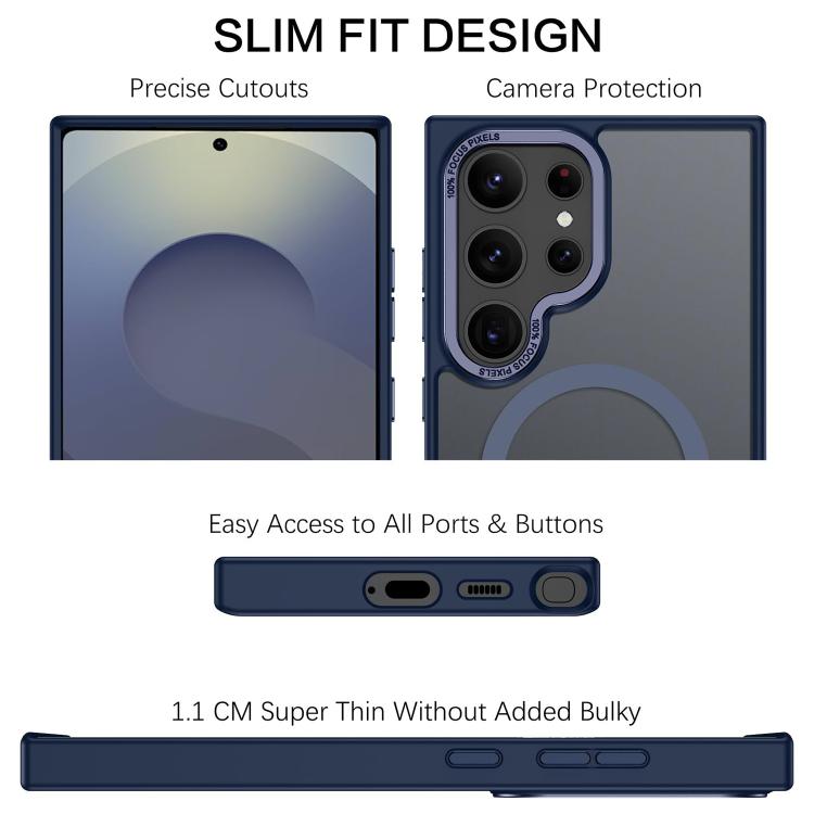For Samsung Galaxy S25 Ultra 5G XDcase Metal Lens Frame Skin Feel Magnetic Phone Case