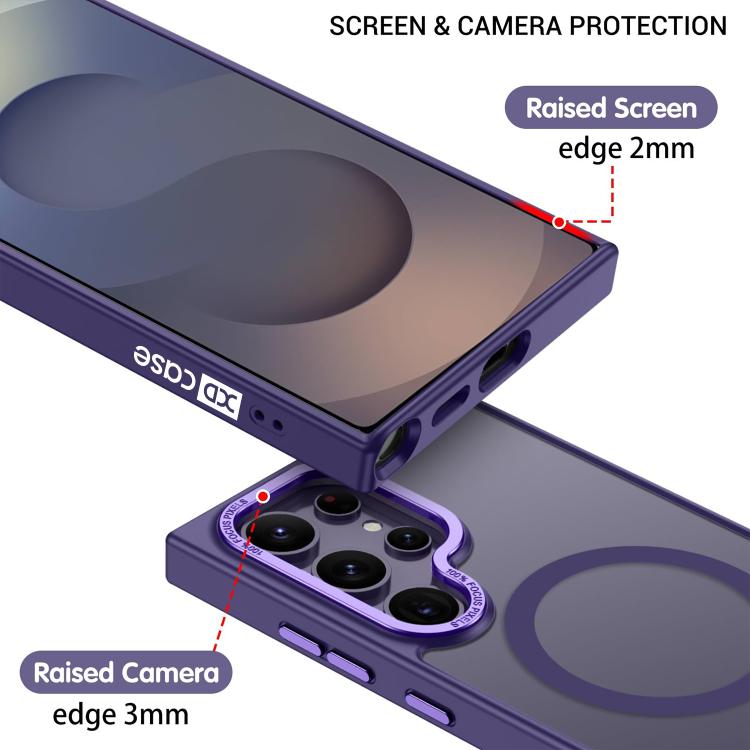 For Samsung Galaxy S25 Ultra 5G XDcase Metal Lens Frame Skin Feel Magnetic Phone Case