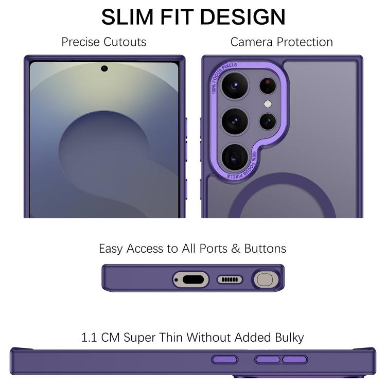 For Samsung Galaxy S25 Ultra 5G XDcase Metal Lens Frame Skin Feel Magnetic Phone Case