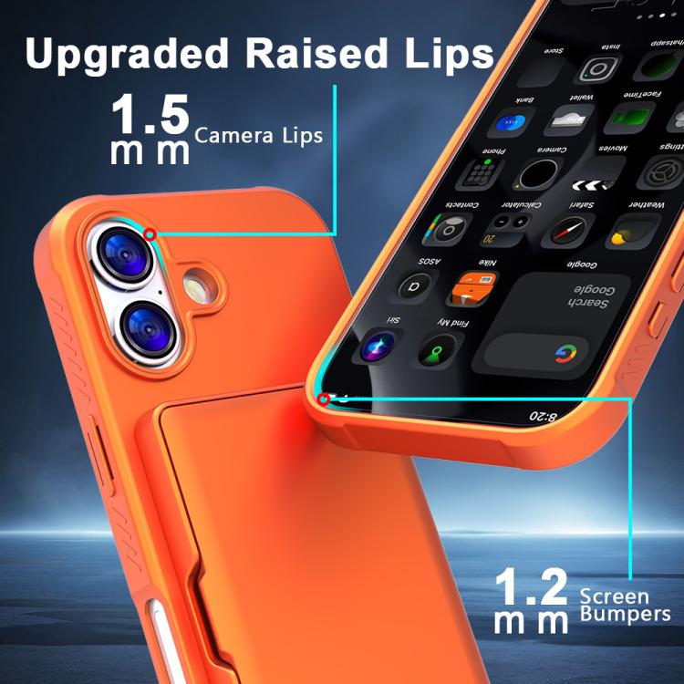 For iPhone 17 Skin Feel PC Hybrid TPU Horizontal Hidden Mirror Card Bag Phone Case