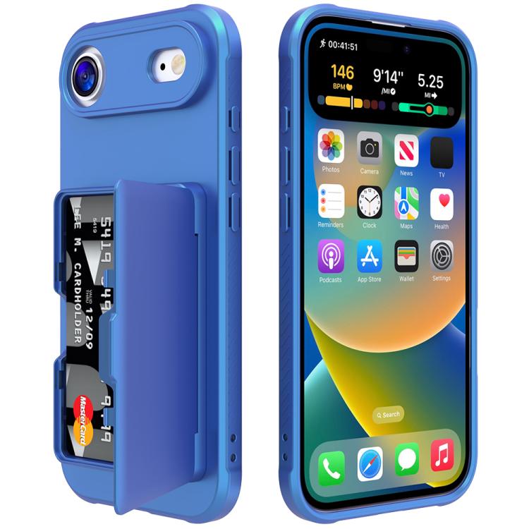 For iPhone Air Skin Feel PC Hybrid TPU Horizontal Hidden Mirror Card Bag Phone Case