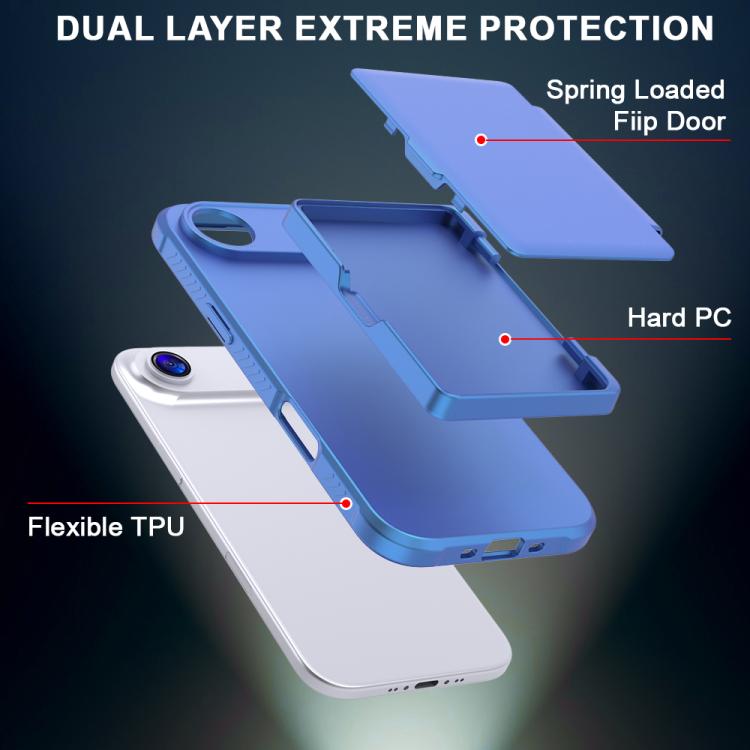 For iPhone Air Skin Feel PC Hybrid TPU Horizontal Hidden Mirror Card Bag Phone Case