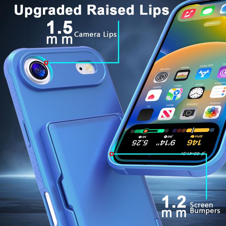 For iPhone Air Skin Feel PC Hybrid TPU Horizontal Hidden Mirror Card Bag Phone Case