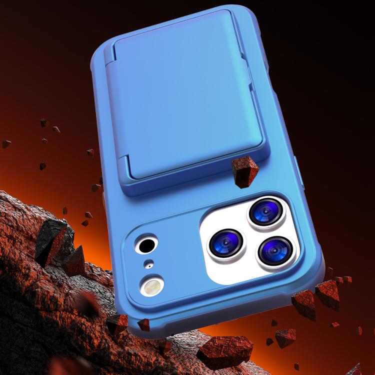 For iPhone Air Skin Feel PC Hybrid TPU Horizontal Hidden Mirror Card Bag Phone Case