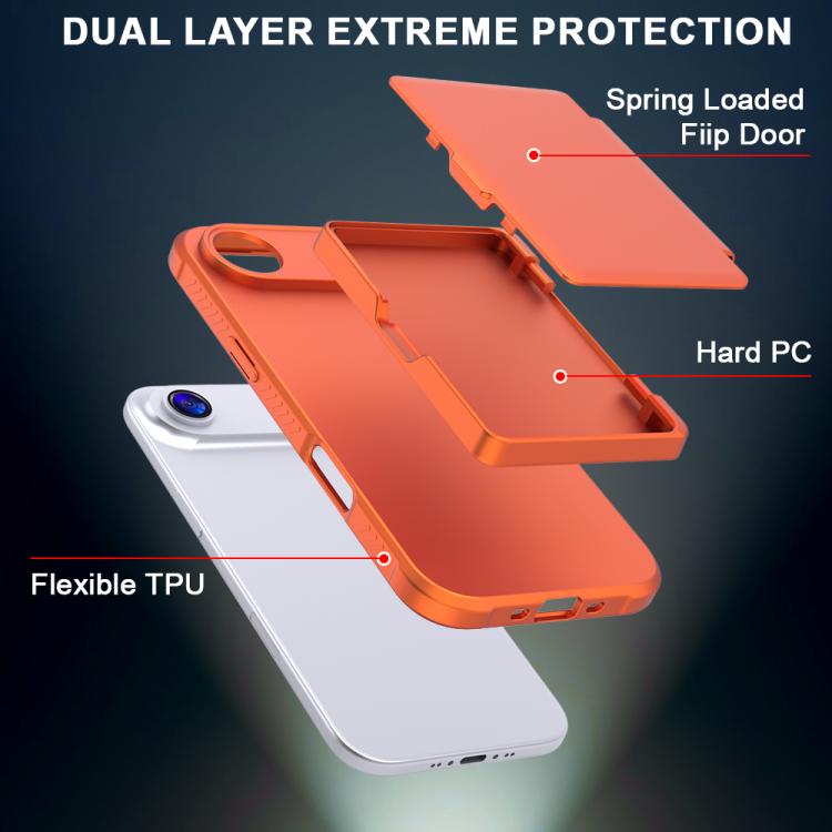 For iPhone Air Skin Feel PC Hybrid TPU Horizontal Hidden Mirror Card Bag Phone Case