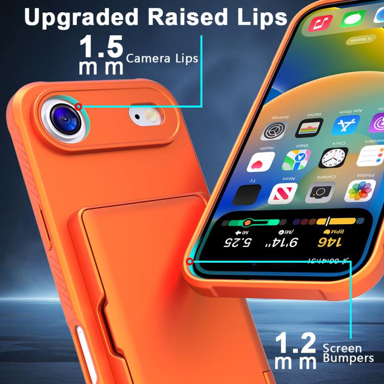 For iPhone Air Skin Feel PC Hybrid TPU Horizontal Hidden Mirror Card Bag Phone Case