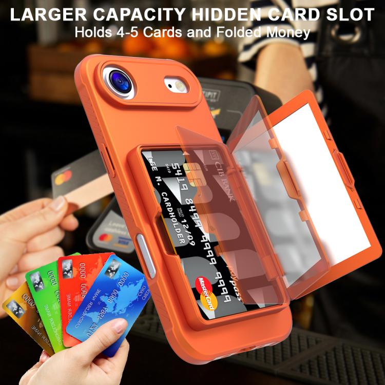 For iPhone Air Skin Feel PC Hybrid TPU Horizontal Hidden Mirror Card Bag Phone Case