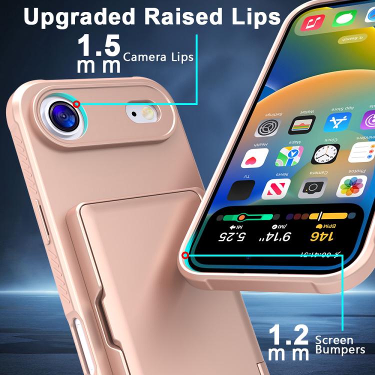 For iPhone Air Skin Feel PC Hybrid TPU Horizontal Hidden Mirror Card Bag Phone Case