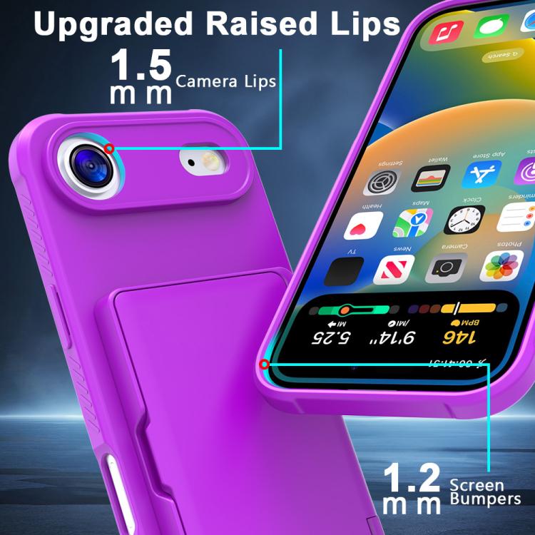 For iPhone Air Skin Feel PC Hybrid TPU Horizontal Hidden Mirror Card Bag Phone Case