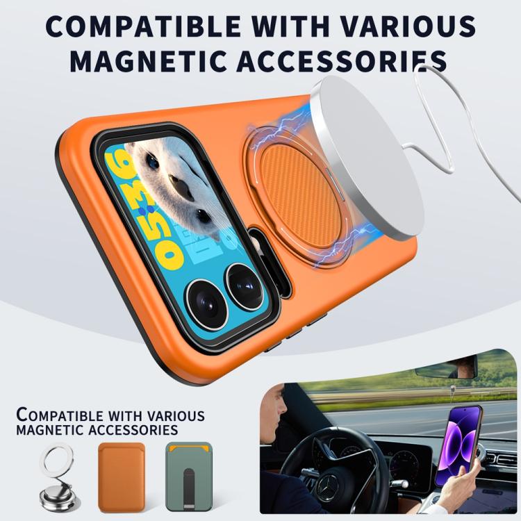 For Xiaomi 17 Pro Max Metal Rotation Holder MagSafe TPU Hybrid PC Phone Case