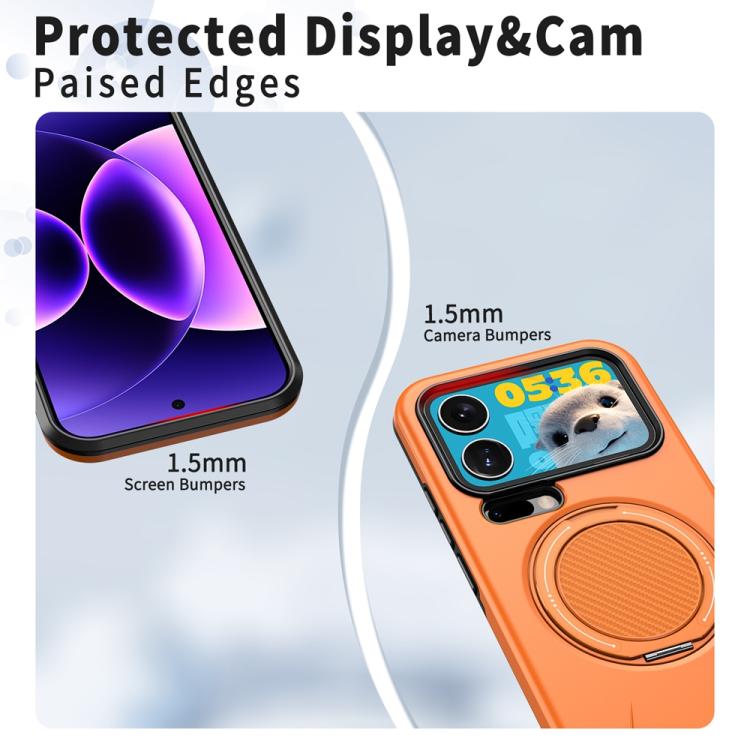 For Xiaomi 17 Pro Max Metal Rotation Holder MagSafe TPU Hybrid PC Phone Case