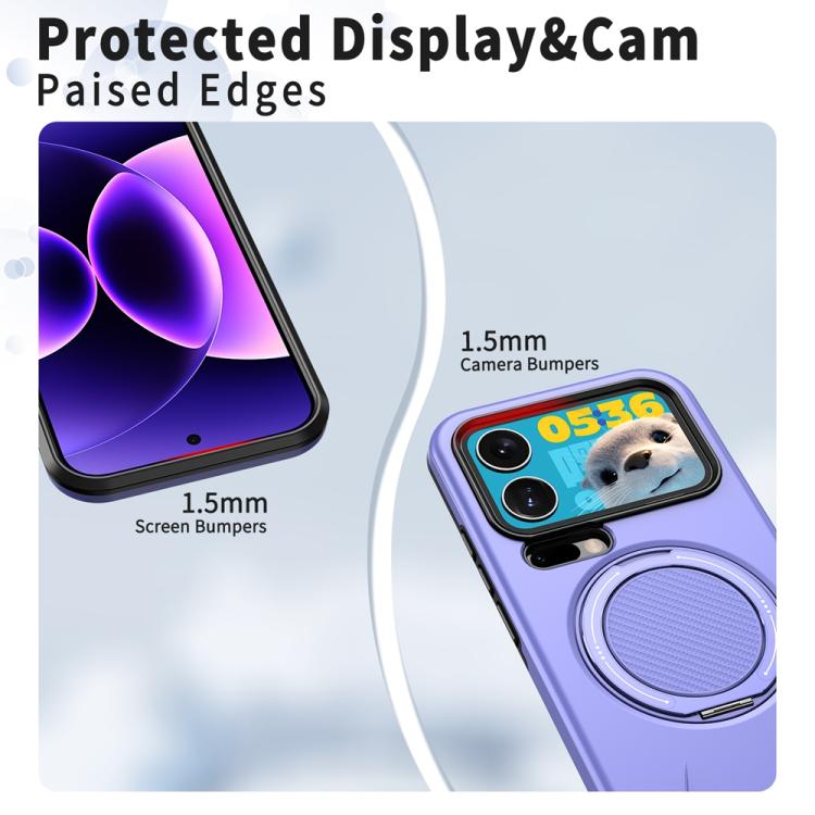 For Xiaomi 17 Pro Max Metal Rotation Holder MagSafe TPU Hybrid PC Phone Case