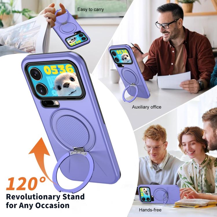 For Xiaomi 17 Pro Max Metal Rotation Holder MagSafe TPU Hybrid PC Phone Case