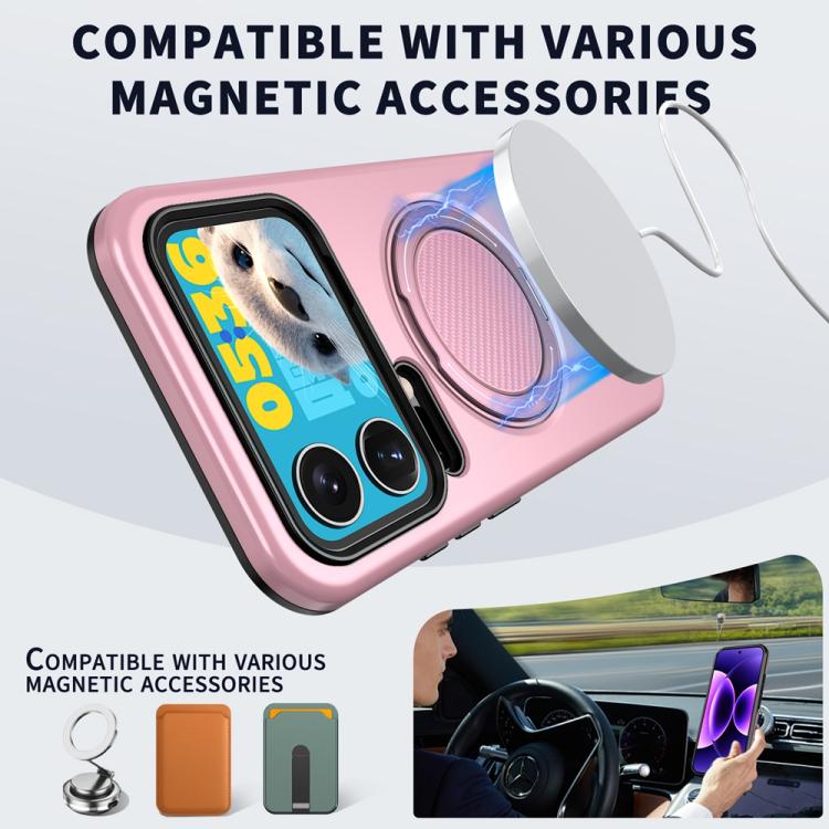 For Xiaomi 17 Pro Max Metal Rotation Holder MagSafe TPU Hybrid PC Phone Case