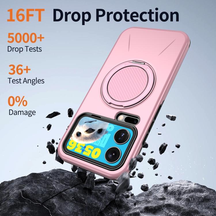 For Xiaomi 17 Pro Max Metal Rotation Holder MagSafe TPU Hybrid PC Phone Case