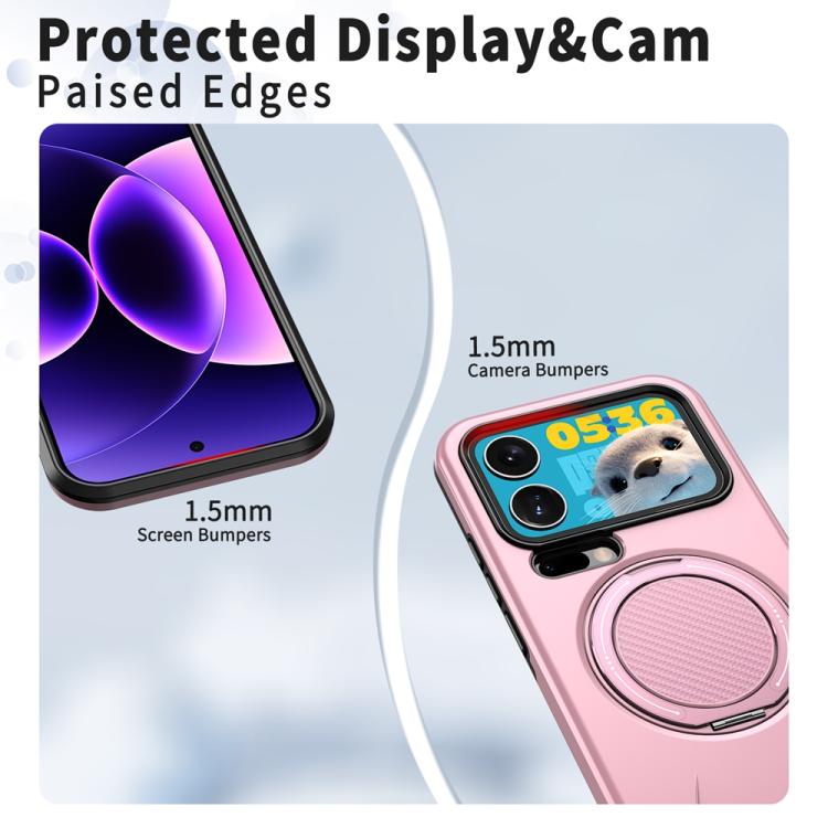 For Xiaomi 17 Pro Max Metal Rotation Holder MagSafe TPU Hybrid PC Phone Case