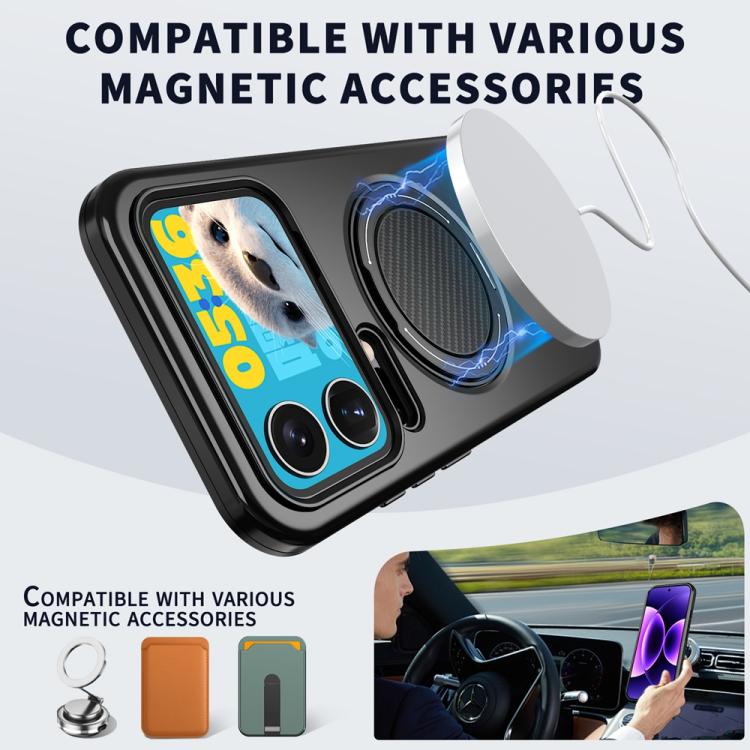 For Xiaomi 17 Pro Max Metal Rotation Holder MagSafe TPU Hybrid PC Phone Case