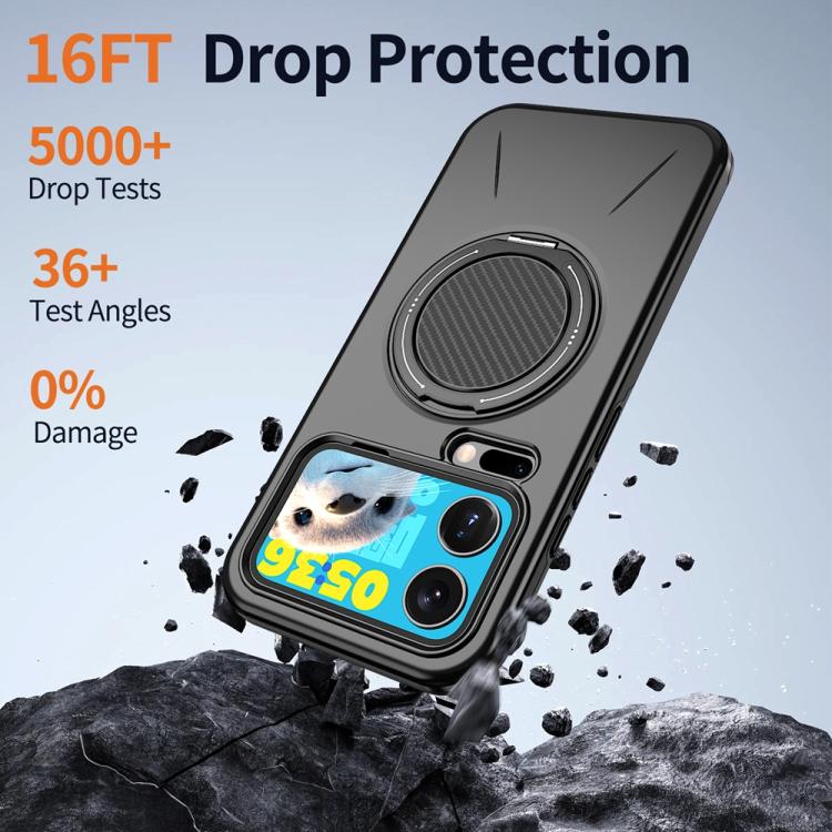 For Xiaomi 17 Pro Max Metal Rotation Holder MagSafe TPU Hybrid PC Phone Case