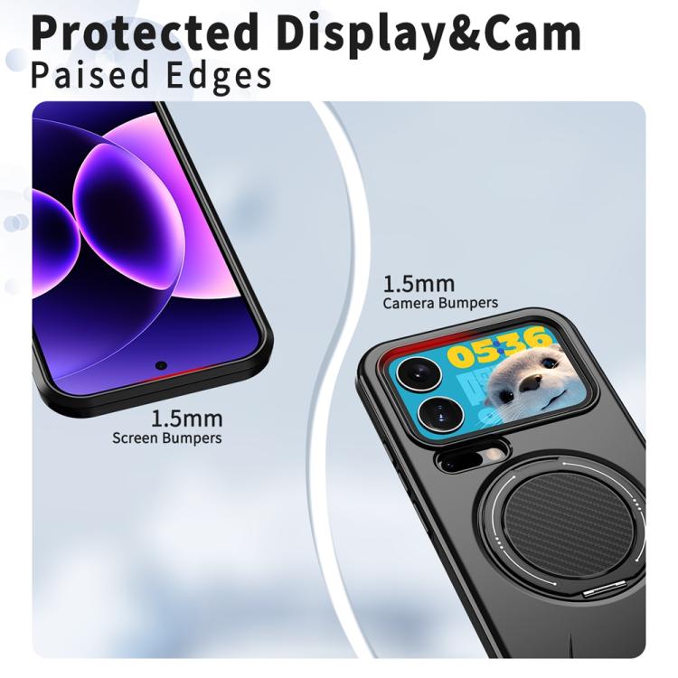 For Xiaomi 17 Pro Max Metal Rotation Holder MagSafe TPU Hybrid PC Phone Case