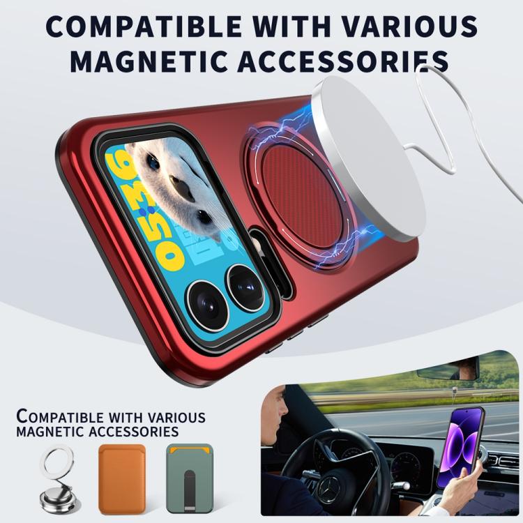 For Xiaomi 17 Pro Max Metal Rotation Holder MagSafe TPU Hybrid PC Phone Case