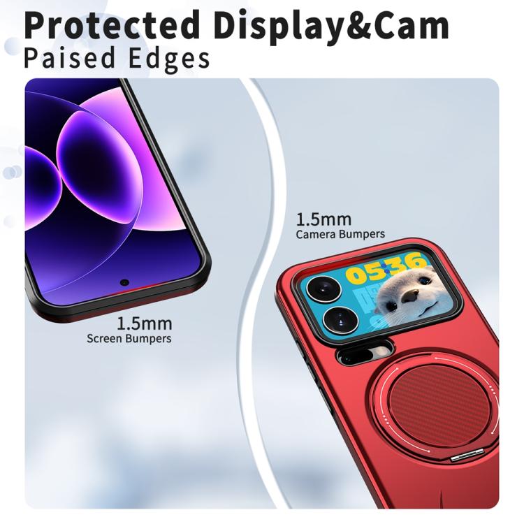 For Xiaomi 17 Pro Max Metal Rotation Holder MagSafe TPU Hybrid PC Phone Case
