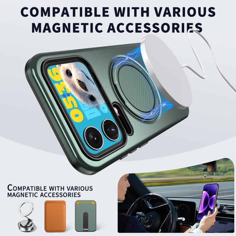 For Xiaomi 17 Pro Max Metal Rotation Holder MagSafe TPU Hybrid PC Phone Case