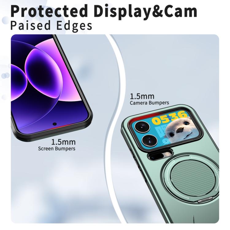 For Xiaomi 17 Pro Max Metal Rotation Holder MagSafe TPU Hybrid PC Phone Case