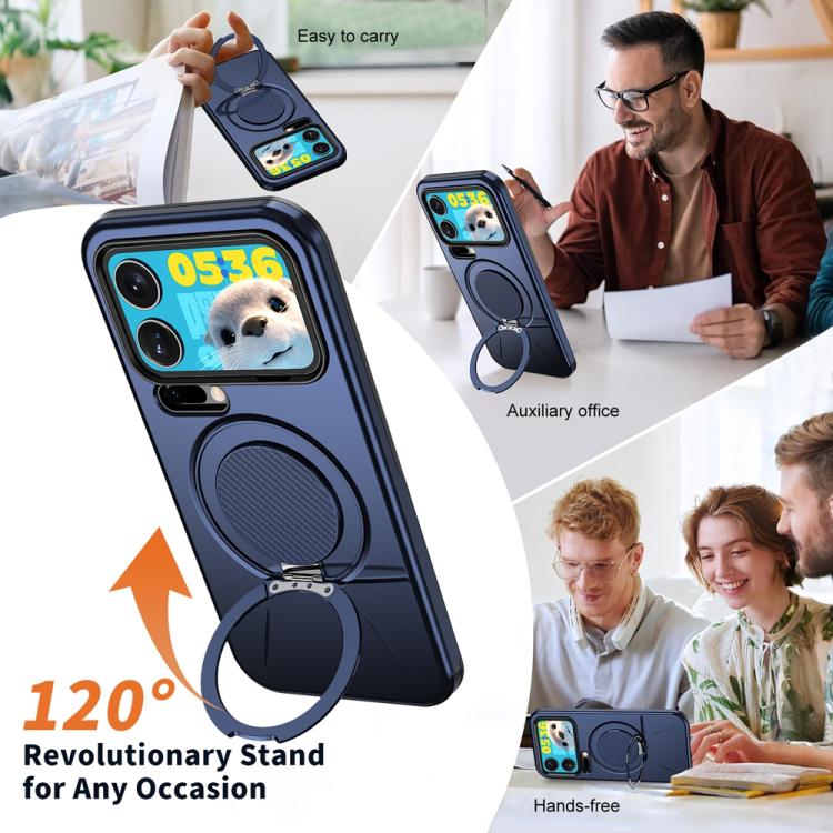 For Xiaomi 17 Pro Max Metal Rotation Holder MagSafe TPU Hybrid PC Phone Case